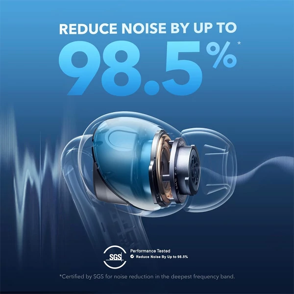 Anker Soundcore Liberty 4 NC fülhallgató, TWS, Adaptív ANC 2.0, Bluetooth 5.3, IPX4, Gyors töltés - Kék