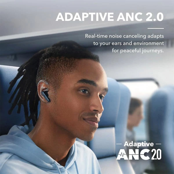 Anker Soundcore Liberty 4 NC fülhallgató, TWS, Adaptív ANC 2.0, Bluetooth 5.3, IPX4, Gyors töltés - Kék