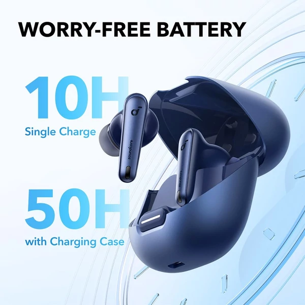 Anker Soundcore Liberty 4 NC fülhallgató, TWS, Adaptív ANC 2.0, Bluetooth 5.3, IPX4, Gyors töltés - Kék