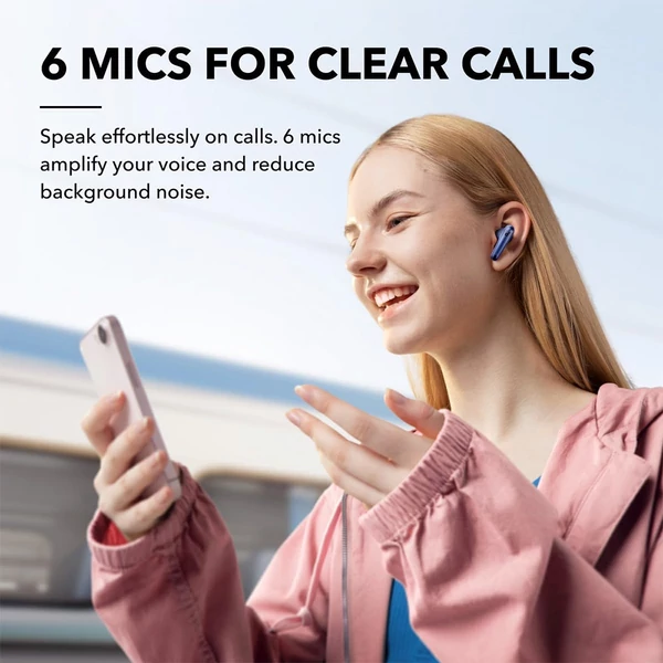 Anker Soundcore Liberty 4 NC fülhallgató, TWS, Adaptív ANC 2.0, Bluetooth 5.3, IPX4, Gyors töltés - Kék