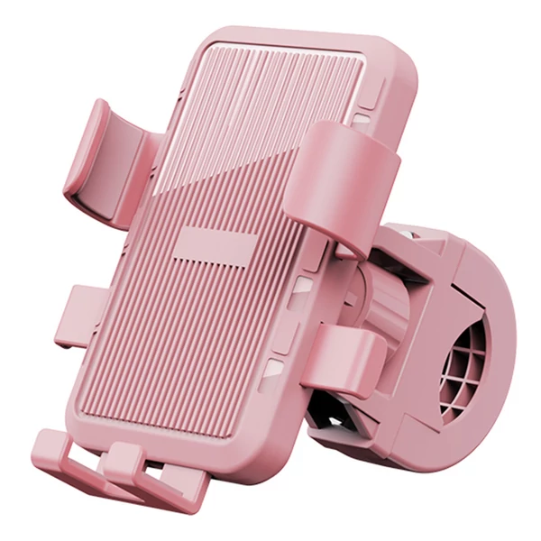 M5 telefontartó elektromos kerékpárokhoz, motorkerékpárokhoz, 4,7–7,2" telefonokhoz, kormányra - Pink