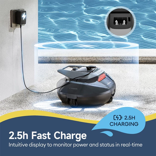 Ultenic Pooleco 10 robotikus medencetisztító, 90 perc üzemidő, 5200mAh, 2 motor, max. 79 m² medencéhez