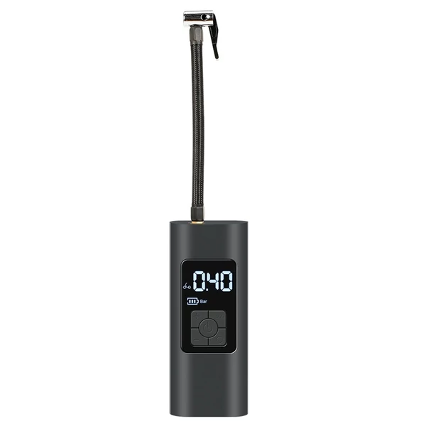 Vezeték nélküli újratölthető légszivattyú 60W, 20L/perc légáram, 6000mAh akkumulátor, telefon töltő, power bank, okos kijelző, pontos felfújás