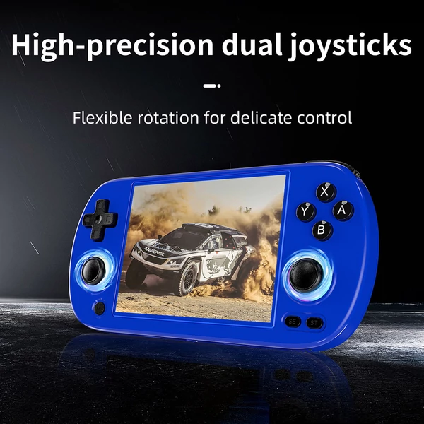 ANBERNIC RG40XX H retro játékkonzol RGB fénnyel, 32GB+64GB kártya, 5000+ játék, 1GB RAM, 640×480 IPS, 3200mAh, 6 óra, Linux, 5G WiFi, Bluetooth - Kék