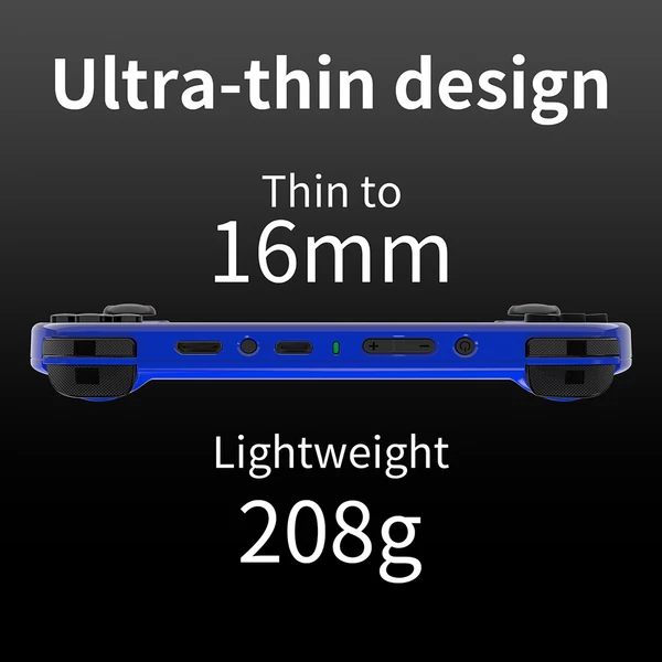 ANBERNIC RG40XX H retro játékkonzol RGB fénnyel, 32GB+64GB kártya, 5000+ játék, 1GB RAM, 640×480 IPS, 3200mAh, 6 óra, Linux, 5G WiFi, Bluetooth - Kék