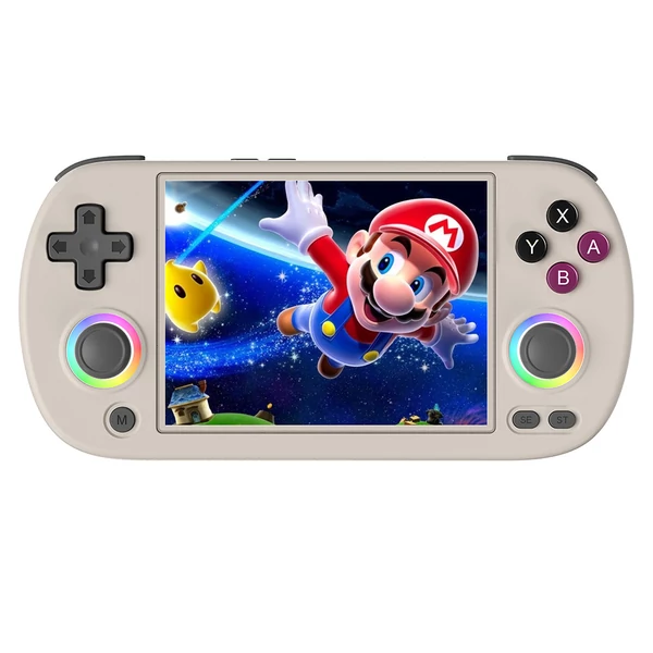 ANBERNIC RG40XX H retro játékkonzol RGB fénnyel, 32GB+64GB kártya, 5000+ játék, 1GB RAM, 640×480 IPS, 3200mAh, 6 óra, Linux, 5G WiFi, Bluetooth - Szürke