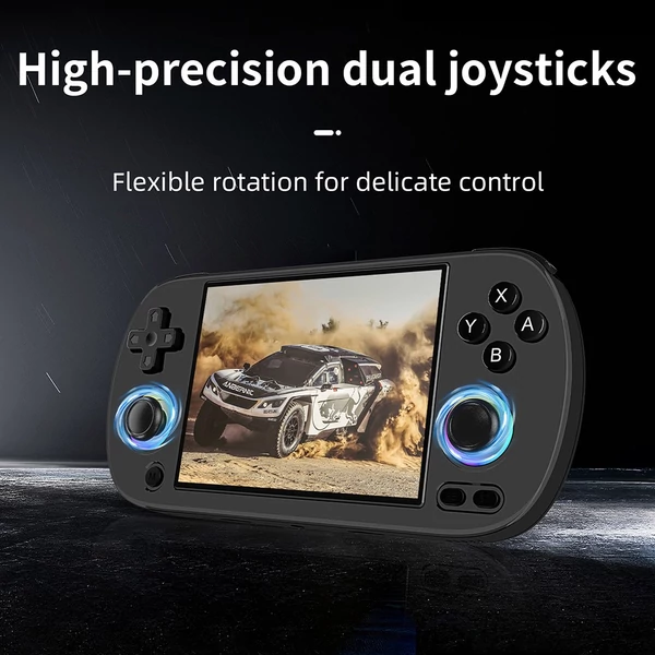 ANBERNIC RG40XX H retro játékkonzol RGB fénnyel, 32GB+64GB kártya, 5000+ játék, 1GB RAM, 640×480 IPS, 3200mAh, 6 óra, Linux, 5G WiFi, Bluetooth - Fekete