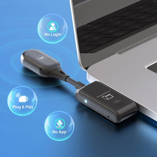 MINIX C1 USB-C–HDMI vezeték nélküli adapter, 50m hatótáv, plug and play, iPhone 15 kompatibilis