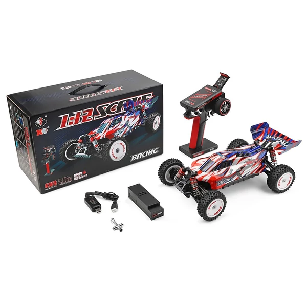 WLtoys 124008 RTR kefe nélküli RC buggy 1/12, 2.4G, 4WD, 60 km/h versenyautó - 2 akkumulátor