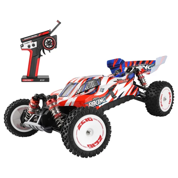 WLtoys 124008 RTR kefe nélküli RC buggy 1/12, 2.4G, 4WD, 60 km/h versenyautó - 2 akkumulátor