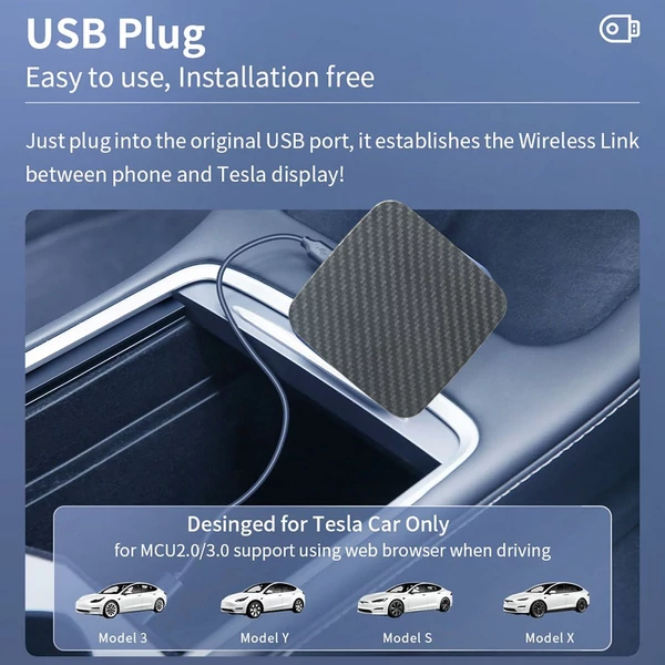 Ownice T1 Vezeték nélküli Ai Box Teslához, dupla WiFi, CarPlay / AirPlay / Android Auto / MiraCast támogatás – Fekete