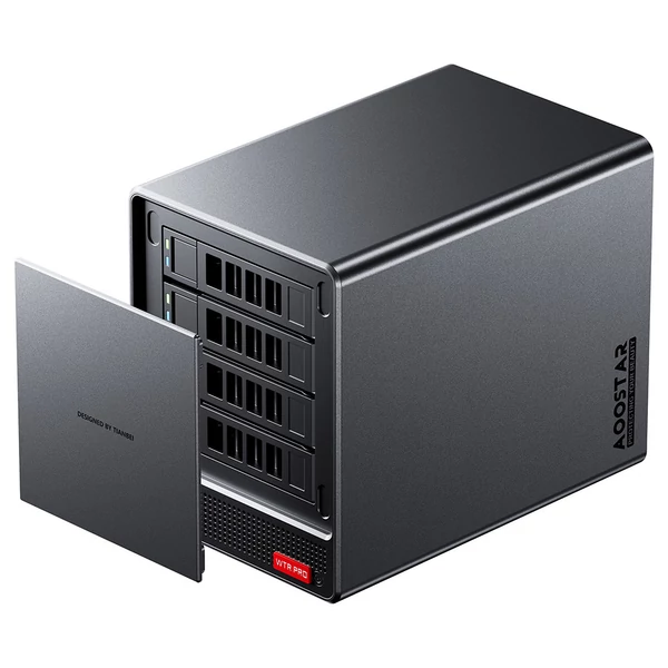 AOOSTAR WTR Pro NAS Mini PC barebone (RAM, SSD nélkül), Intel N150, 4 mag, 3x 4K kijelző, 2×USB3.0, 2×USB2.0, 2×2.5G LAN, microSD, audio