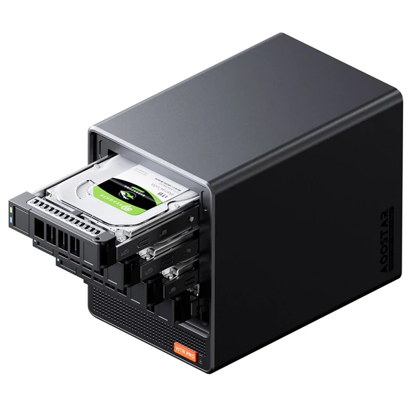 AOOSTAR WTR Pro NAS Mini PC barebone (RAM, SSD nélkül), Intel N150, 4 mag, 3x 4K kijelző, 2×USB3.0, 2×USB2.0, 2×2.5G LAN, microSD, audio
