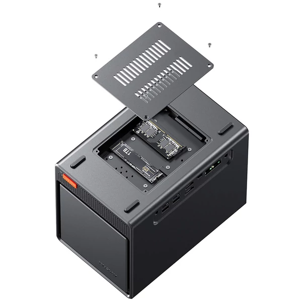 AOOSTAR WTR Pro NAS Mini PC barebone (RAM, SSD nélkül), Intel N150, 4 mag, 3x 4K kijelző, 2×USB3.0, 2×USB2.0, 2×2.5G LAN, microSD, audio