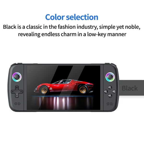 M27 kézi játékkonzol, 7" IPS kijelző, RGB fény, 30+ emulátor, eredeti 3D joystick - 256GB TF kártya