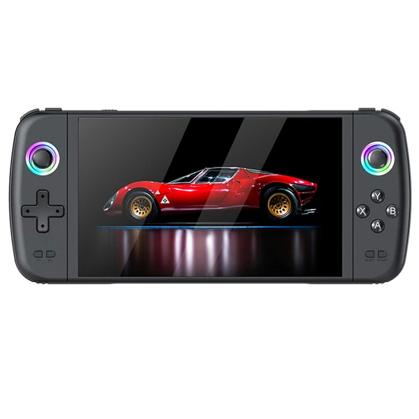 M27 kézi játékkonzol, 7" IPS kijelző, RGB fény, 30+ emulátor, eredeti 3D joystick - 64GB TF kártya