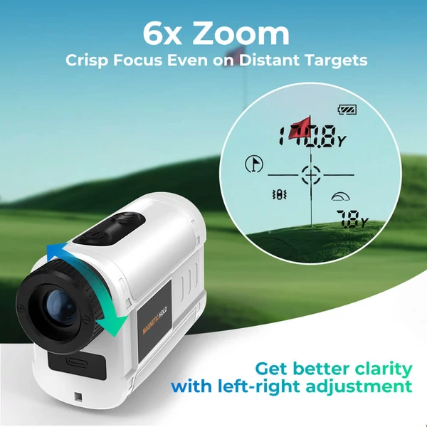 CIGMAN CT-1200 golftávmérő, 1200 m, lejtésmérés, 6x nagyítás, zászlózár, IP54, 6 mód, újratölthető