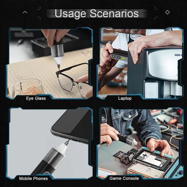 Hanboost ES01 35 az 1-ben elektromos csavarhúzó készlet, mágneses bitekkel, kézi és elektromos mód, 4 nyomaték, 4 LED, PC/telefon/kamera/laptop/óra/drón javításhoz