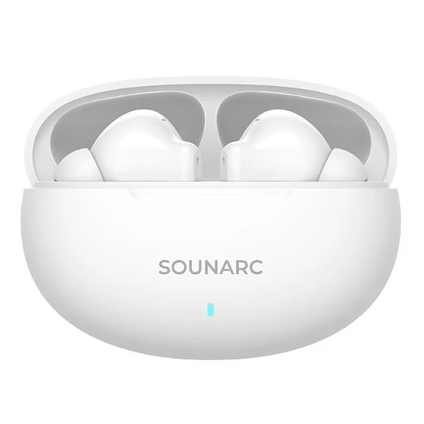 SOUNARC Q1 vezeték nélküli fülhallgató – Bluetooth 5.3, IPX5, 20 óra üzemidő, érintésvezérlés – Fehér