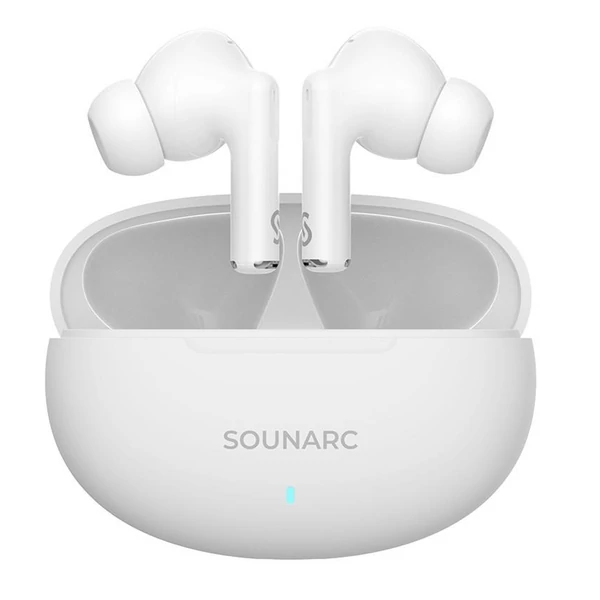 SOUNARC Q1 vezeték nélküli fülhallgató – Bluetooth 5.3, IPX5, 20 óra üzemidő, érintésvezérlés – Fehér