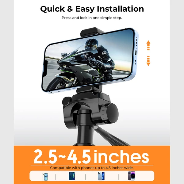 CIGMAN CTP01 1,5m lézerszintező állvány telefon tartóval, 1/4" csavarral és 5/8" adapterrel