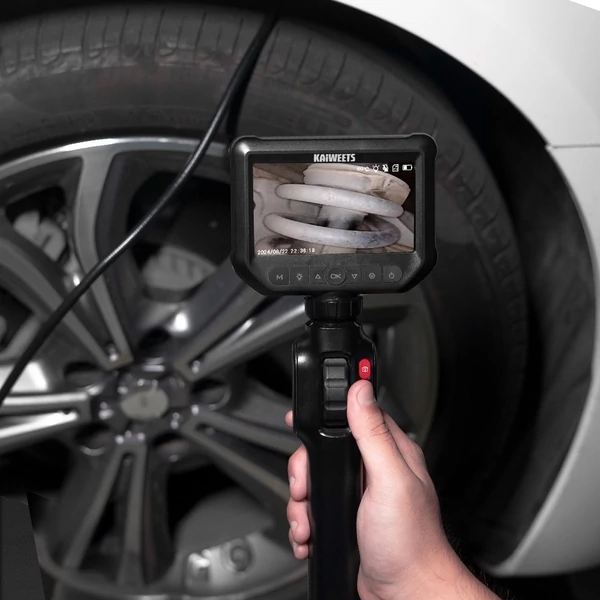 KAIWEETS KBA01 kétirányú, 210°-ban forgatható csuklós endoszkóp kamera, 4.3" 1080P kijelzővel, IP67 vízálló ipari vizsgáló kamera