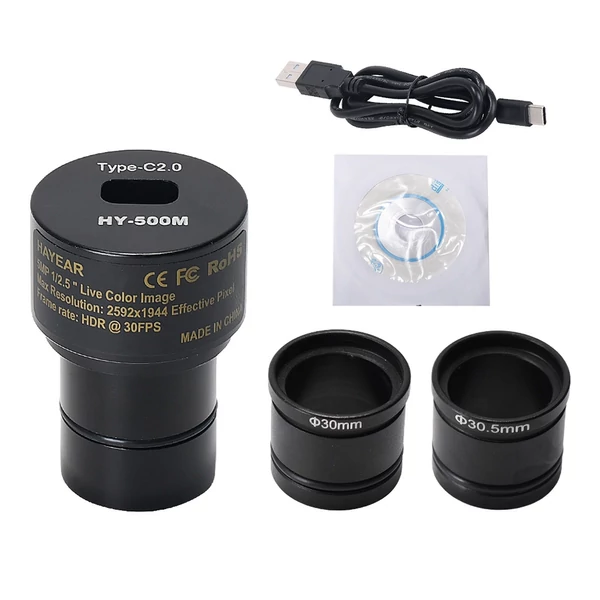 HAYEAR 5MP Digitális Elektronikus Okulár - USB 2.0 Csatlakozó, 30mm/30.5mm Adapter, CMOS Képérzékelő