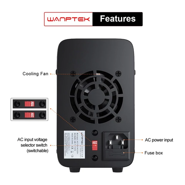WANPTEK APS3010H Programozható Szabályozott DC Tápegység 30V 10A - Memória Funkció, Encoder Beállítás, USB Gyorstöltés, 4 Jegyű Kijelző