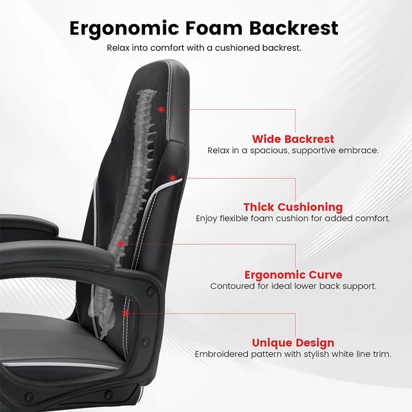 ACGAM CG-4746 gamer irodai szék, ergonomikus hab háttámla, 360°-os forgás, állítható magasság, kicsi méret