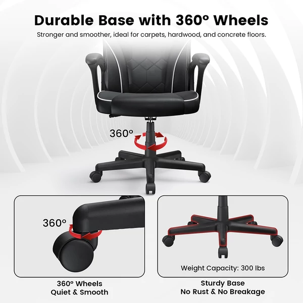 ACGAM CG-4746 gamer irodai szék, ergonomikus hab háttámla, 360°-os forgás, állítható magasság, kicsi méret