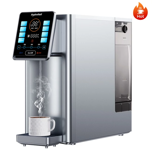 Hydrofast W100 asztali forró és hideg víztisztító, 8 hőfok, 6 szintű ozmózisszűrés, 15 vízmennyiség csomag (W100+HF03 kompozit szűrő+HF02 RO szűrő)