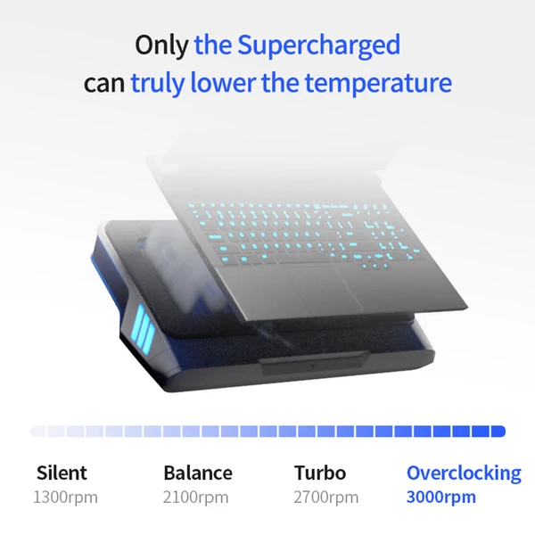Flydigi BS1 laptop hűtőállvány, 4 hűtési mód, intelligens változó frekvenciás hőmérséklet-szabályozás