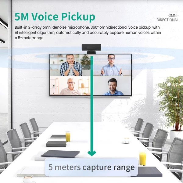 GUCEE HD83-4KAF 4K UHD webkamera, autofókusz, 10x digitális zoom, 88° széles látószög, USB, plug and play