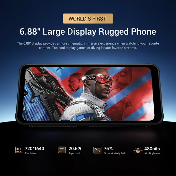 FOSSiBOT F109S strapabíró okostelefon, Android 15, 6+256GB, 10600mAh akkumulátor, 50MP kamera, NFC
