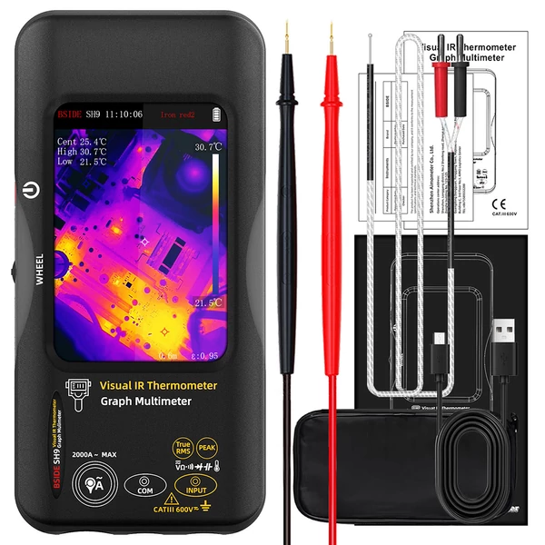 BSIDE SH9 Hőképalkotó multiméter, 320×428 IR kamera, 3,98 hüvelykes érintőképernyő, újratölthető 2500mAh akkumulátor - Standard verzió.