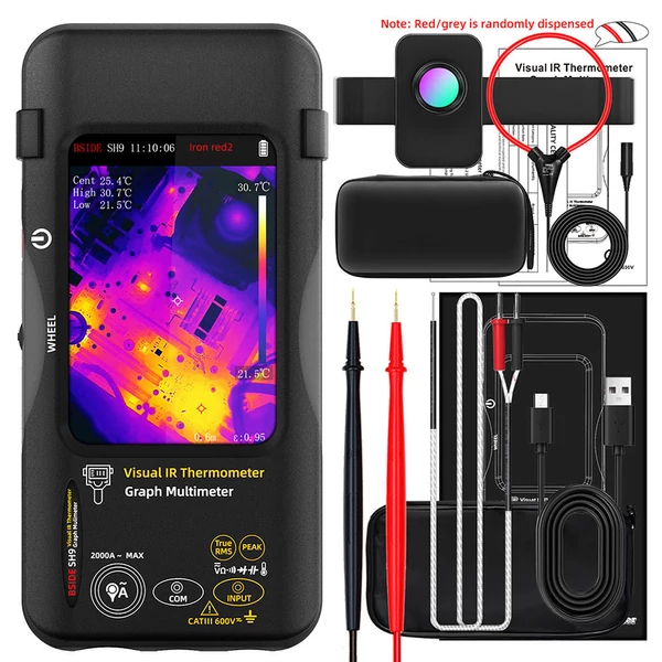 BSIDE SH9 Hőképalkotó multiméter, 320×428 IR kamera, 3,98 hüvelykes érintőképernyő, újratölthető 2500mAh akkumulátor - Makró objektívvel és Rogowski