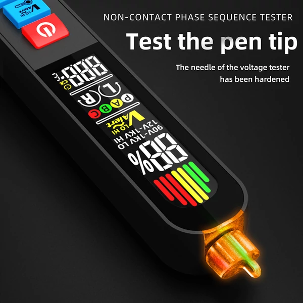 BSIDE AVX1 2 az 1-ben fázis teszter és NCV detektor, színes LCD kijelző, hőmérséklet, USB-s, 400mAh