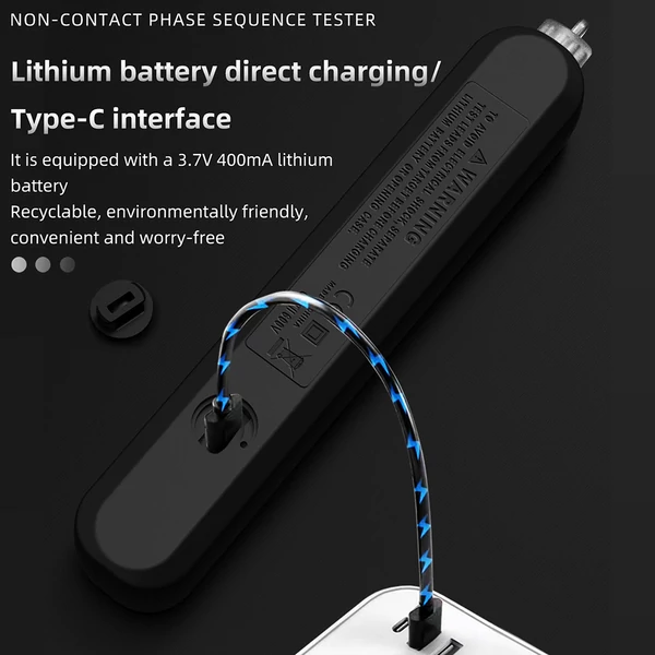 BSIDE AVX1 2 az 1-ben fázis teszter és NCV detektor, színes LCD kijelző, hőmérséklet, USB-s, 400mAh