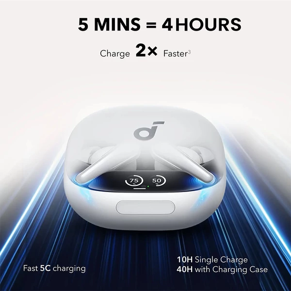 Anker Soundcore Liberty 4 Pro ANC fülhallgató, adaptív zajszűrés 3.0, Hi-Res, gyorstöltés, IPX5 - Fehér