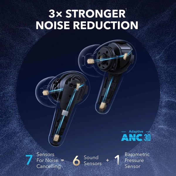 Anker Soundcore Liberty 4 Pro ANC fülhallgató, adaptív zajszűrés 3.0, Hi-Res, gyorstöltés, IPX5 - Fekete