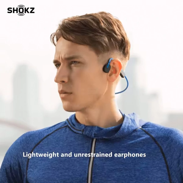 SHOKZ OpenMove nyitott fülhallgató, csontvezetéses Bluetooth sport fejhallgató, IP55 vízálló - Kék