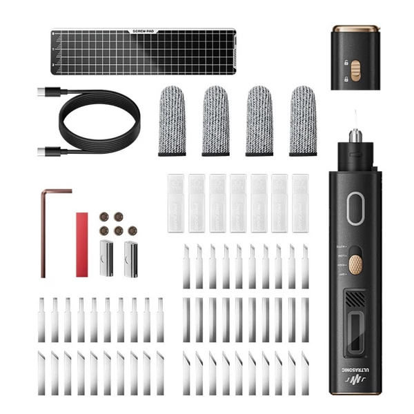 Jakemy JM-Y10 Pro 2-az-1-ben ultrahangos vágó és polírozó, 35W 40kHz, OLED kijelző, DIY/orvosi/ipari, modellkészítés és sorjaeltávolítás, 73db
