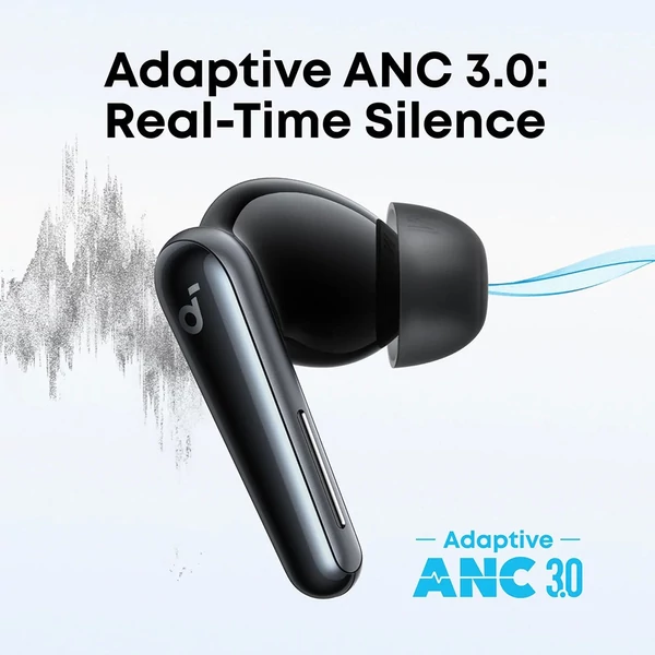 Anker Soundcore Liberty 5 ANC fülhallgató, Dolby Audio, 2x erősebb zajszűrés, Adaptív ANC 3.0, 48 óra üzemidő – Fekete