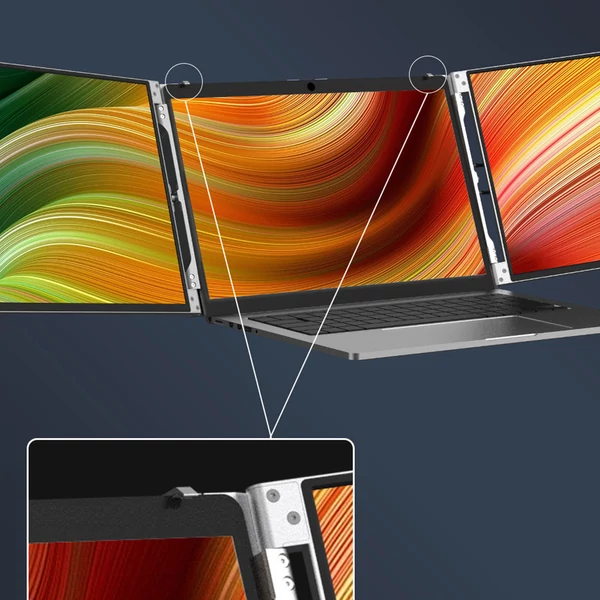 AOSIMAN S140FPC-1 14" hordozható laptop kijelző, 1920×1200, 60Hz, 2×Mini HDMI, 4×Type-C, 13.3–15.6" laptophoz
