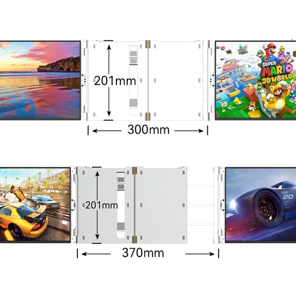 AOSIMAN S140FPC-1 14" hordozható laptop kijelző, 1920×1200, 60Hz, 2×Mini HDMI, 4×Type-C, 13.3–15.6" laptophoz