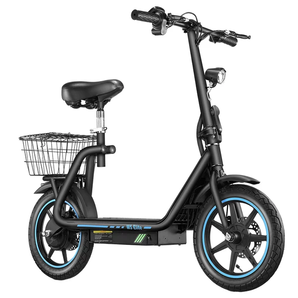 Honeywhale M5 Elite elektromos roller, 14" kerék, 500W motor, 48V 13Ah akkumulátor, 30-35 km hatótáv, 40 km/h, 120 kg teherbírás, IP54 - Fekete