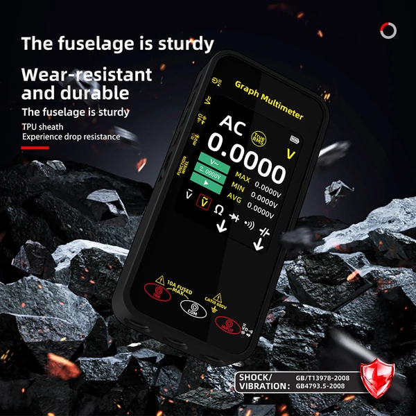 BSIDE S500 grafikus multiméter, 3,2" színes kijelző, 20000 szám, automata, 1200mAh, feszültség-áram mérő