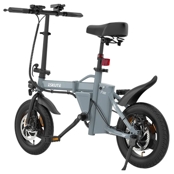 ESKUTE F100 összecsukható elektromos kerékpár, 250W motor, 36V 9Ah akku, 14" gumi, 25km/h, 55km hatótáv, LCD - Szürke