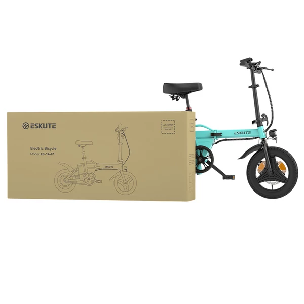 ESKUTE F100 összecsukható elektromos kerékpár, 250W motor, 36V 9Ah akku, 14" gumi, 25km/h, 55km hatótáv, LCD - Kék