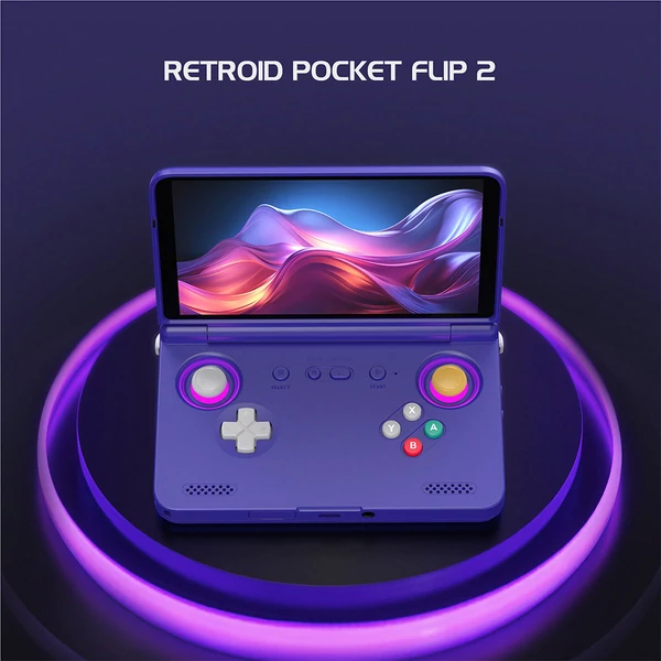 Retroid Pocket Flip 2 retro kézikonzol – Android 13, 5,5" 1080P AMOLED, 8GB+128GB, WiFi 6, HDMI - Kék